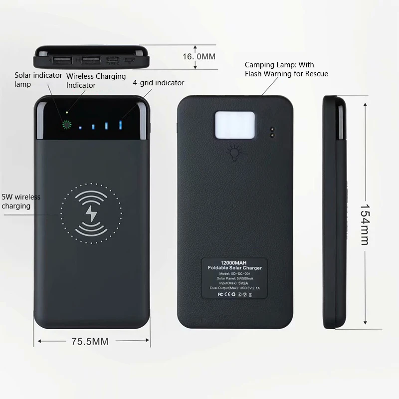 High Quality Dual USB Portable Solar Charger 10000mah Solar Powerbanks Waterproof Solar Power Bank - ANKUX.COM