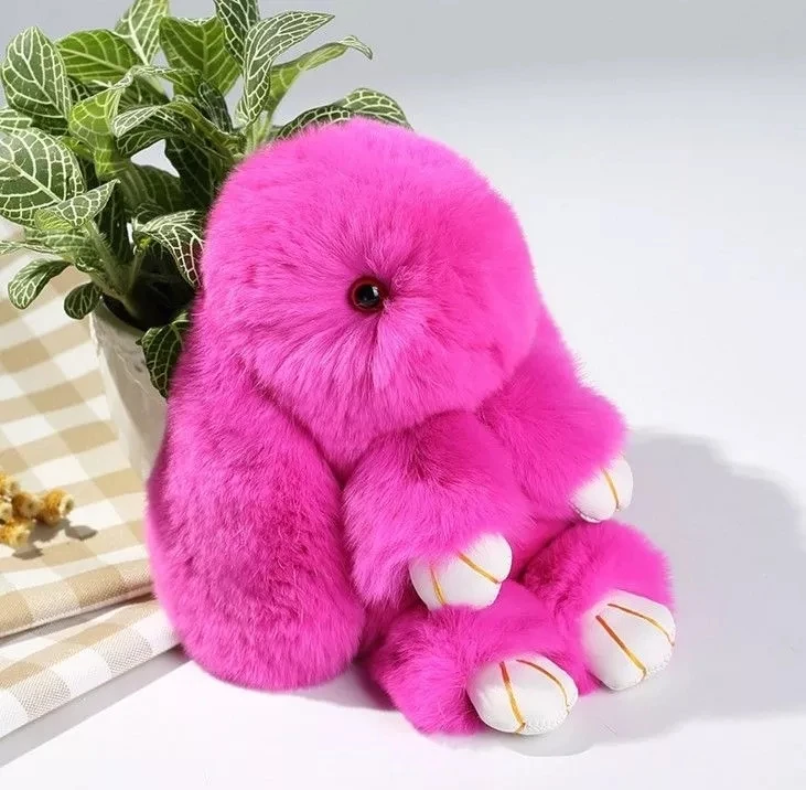 可爱的pluff兔子钥匙扣獭兔毛钥匙扣人女包