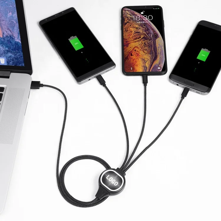 New hot selling 3 in 1 usb cable led usb cable with lighting, micro, type C fast speed charging cable for all phone - ANKUX.COM