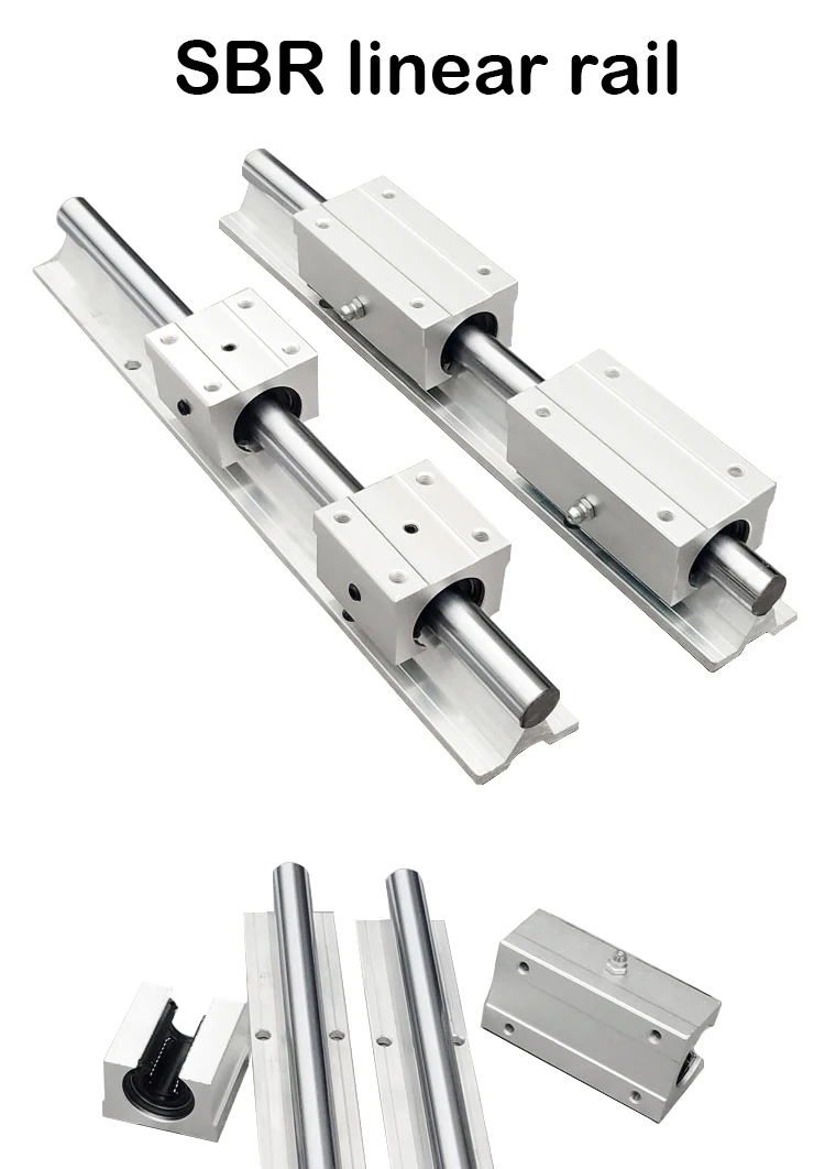 Details about   2PCS SBR12-2200mm Linear Rail Slide Guide Shaft Rod with 4PCS SBR12UU Blocks 