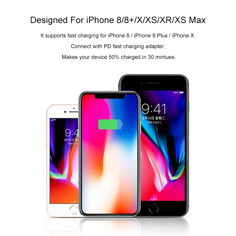 Original 1m/3ft usb c PD fast charging cable type c to 8pin charger cable for iphone 11 pro max 8 X - ANKUX.COM