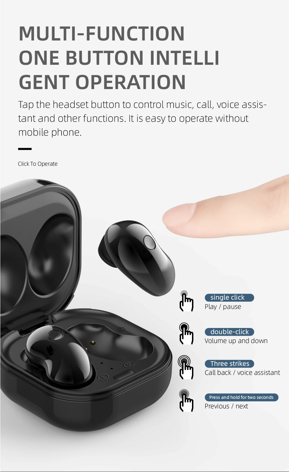 LCD Display Noise Cancelling Sports BT 5.1 Portable Earphone Wireless Earbuds S6 Plus - ANKUX.COM