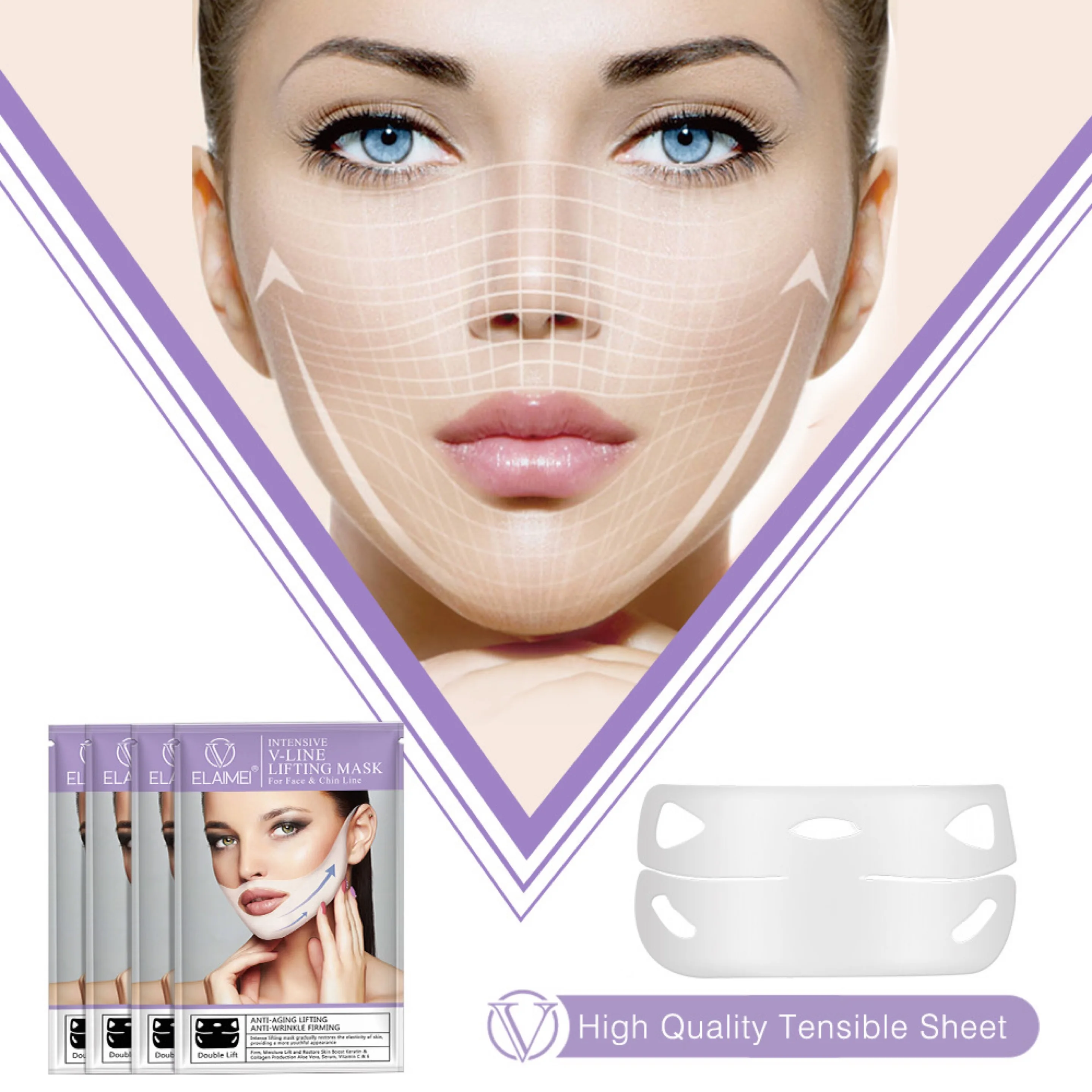 Low Price Beauty Face And Chin Line Up Elaimei Intensive Double V Ined Lifting Patch V Shape