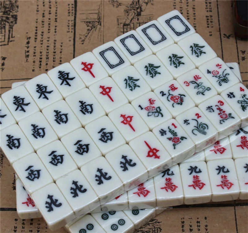 Portable Chinese Numbered Mahjong Set 144 Tiles Mah-jong Set Chinese ...