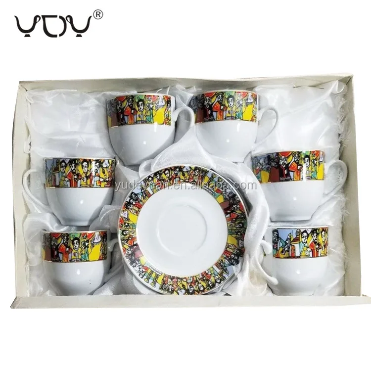 Ydy Ceramic Classic Sheba Art Eritrean Ethiopian Coffee Cup Set Buy Ethiopian Coffee Cup