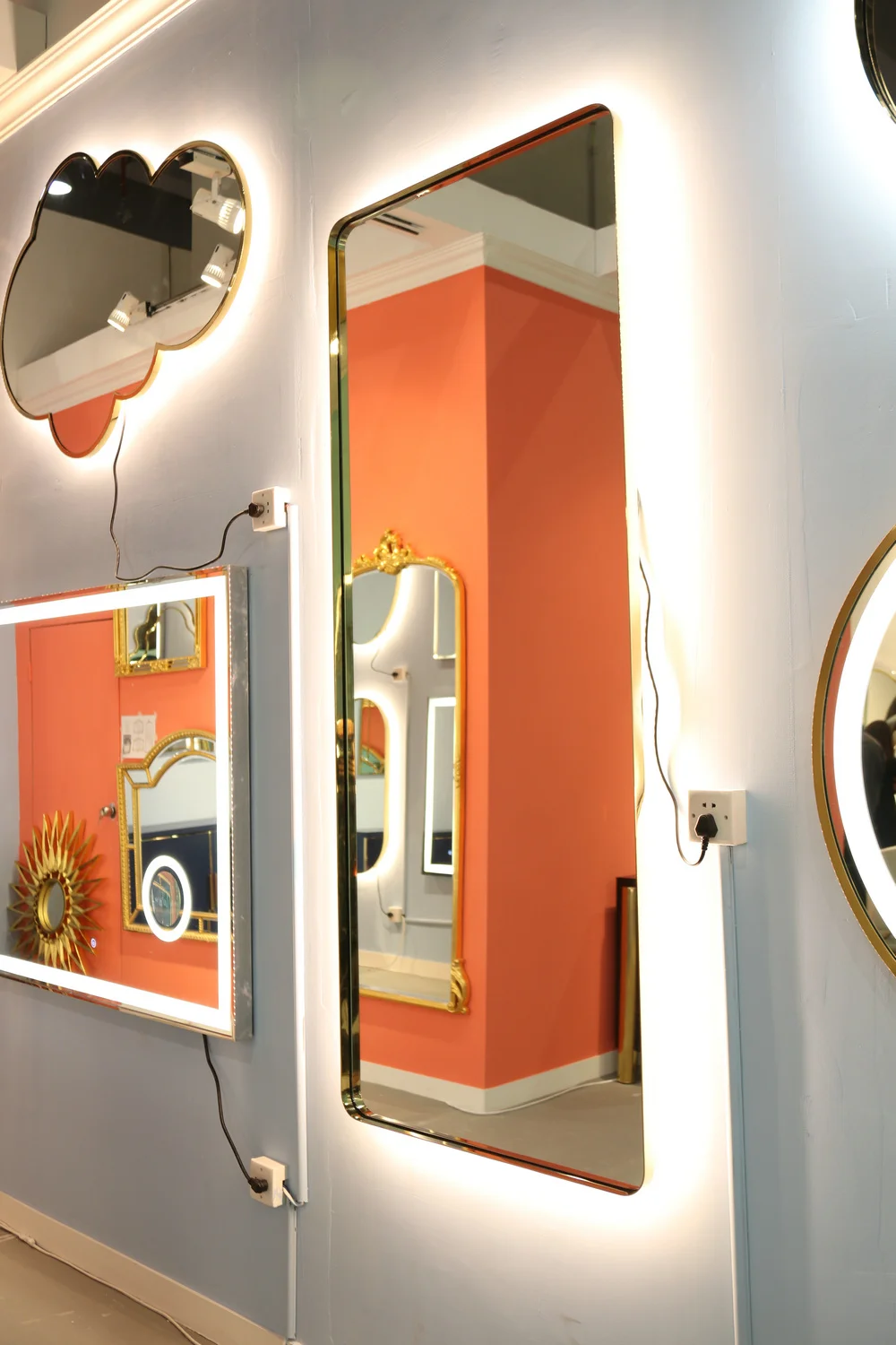 large bathroom cosmetics smart vanity mirror with lights