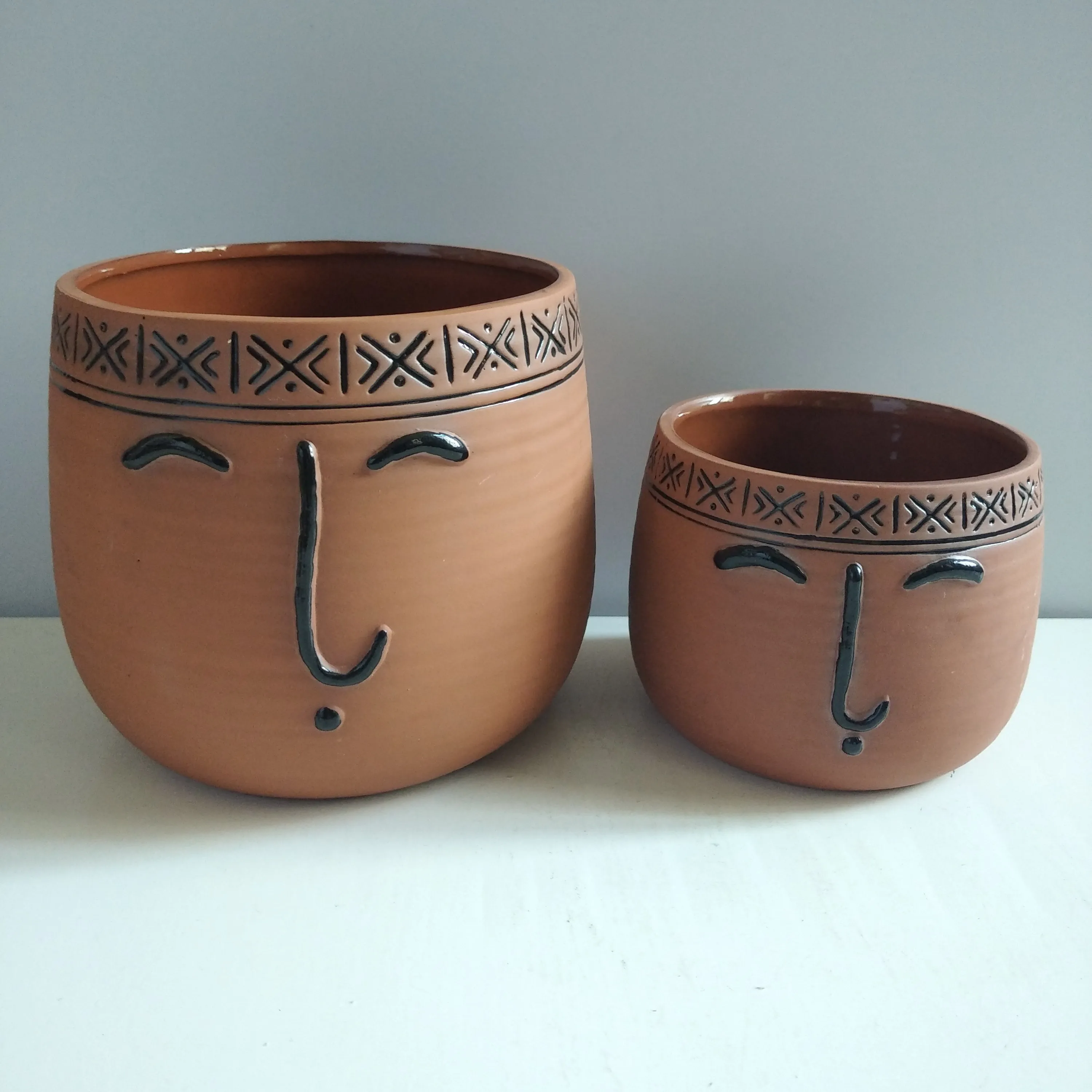 human face flower pots