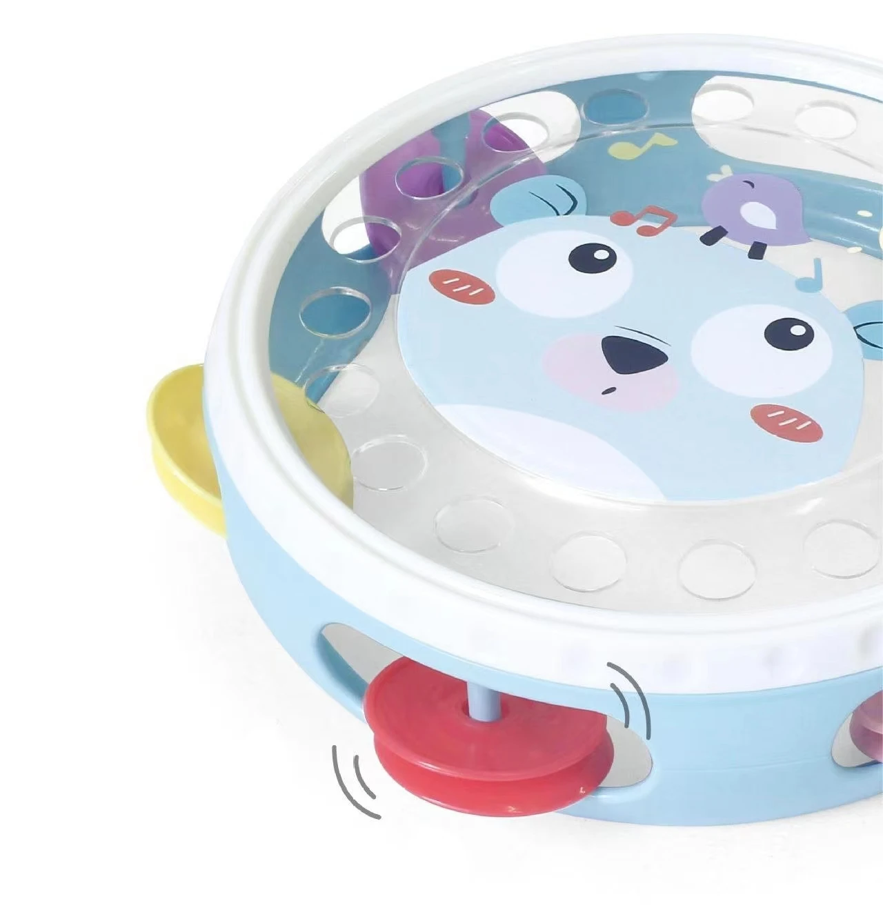 Montessori Cartoon Monkey Bear Animal Design Rattles Activity Bell Plastic Tambourine Toy