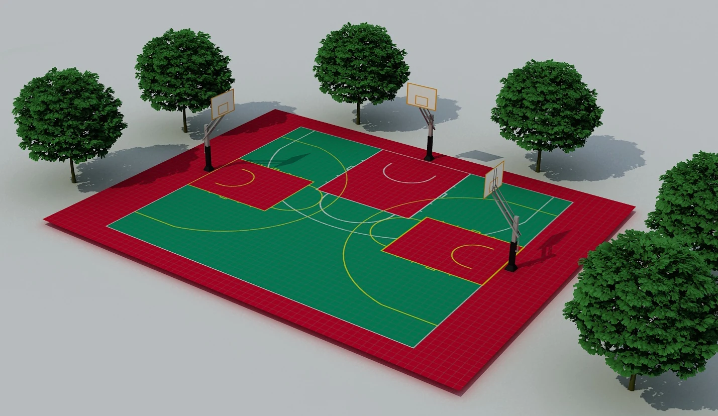 Modular Sport Tile Backyard Basketball Court Flooring Tiles Pp Mat