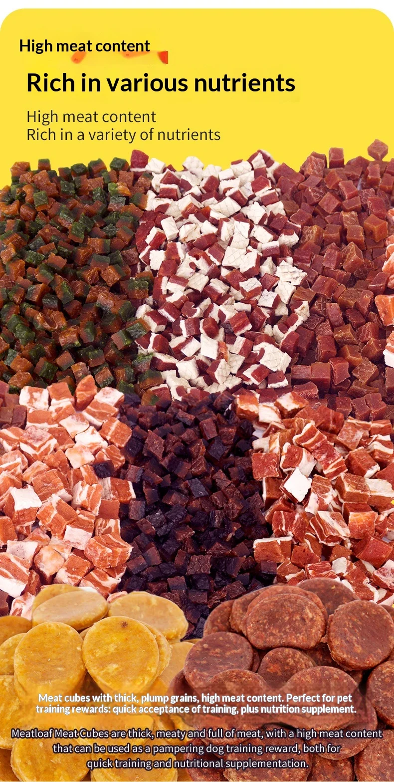 product odm factory direct shandong pet dog snacks beef pellet meat cube chicken beef wafer cheese small packaging651-5