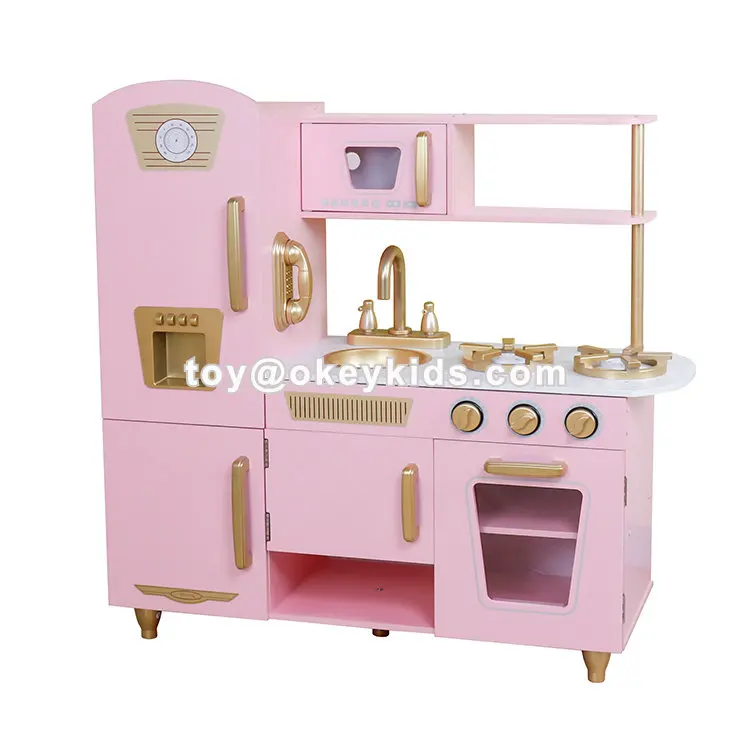 New Hottest Girls Wooden Pink Toy Kitchen Set For Pretend Play W10c566 Buy Toy Kitchen Set,Toy