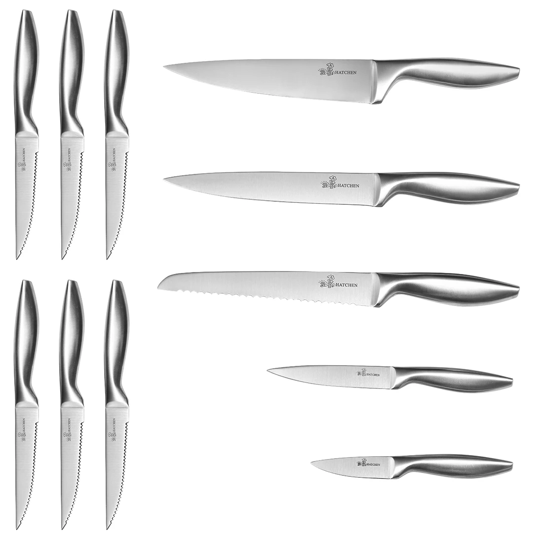 Bh10 Stainless Steel 14pcs Hollow Handle Kitchen Knife Set From Hatchen