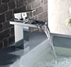 bathroom basin tap, brass waterfall sink faucet with ceramic cartridge , waterfall faucet