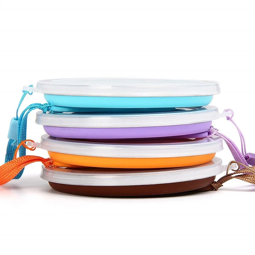 Portable Silicone Collapsible Travel Cup Silicone Folding Camping Cup with Lids