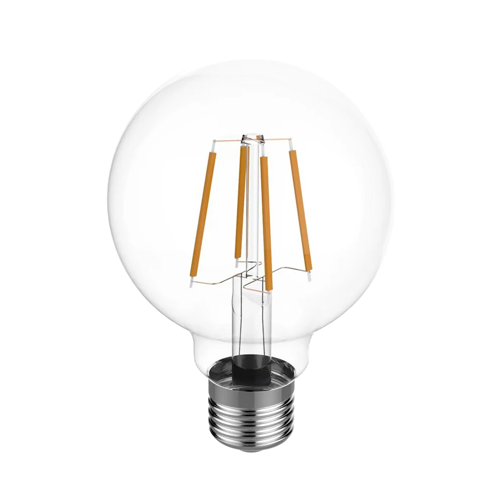 G125 LED Filament Mini Globe Light Bulbs E26 Medium E27 Base 2200K Ultra Warm White for Home Decorate