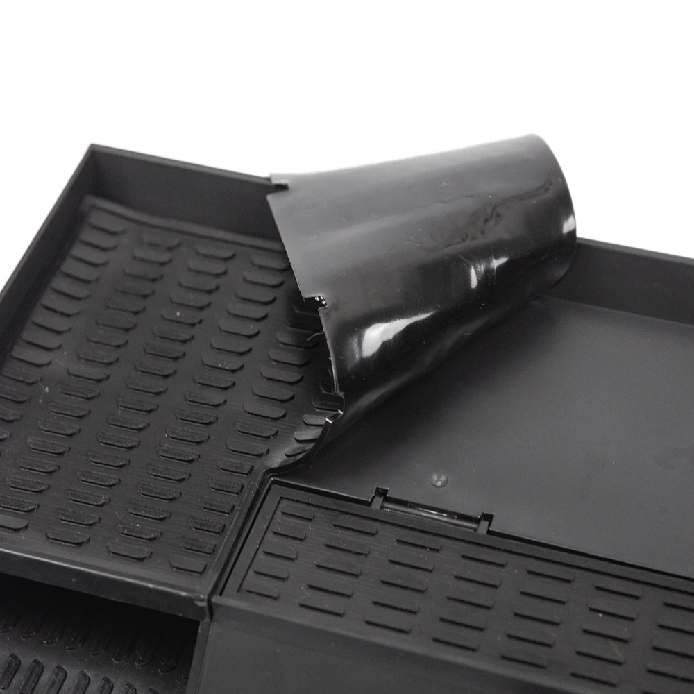 Black Silica Gel +abs Flocking Dashboard Interior Storage Box Drawer