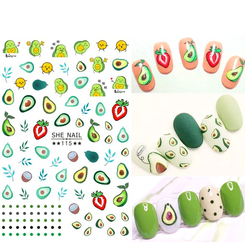 

3d cute fruit nail art tickers for children,30 Pieces