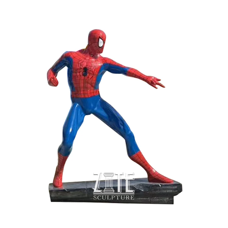 Custom Life Size Fiberglass Movie Character Statue Resin Spiderman
