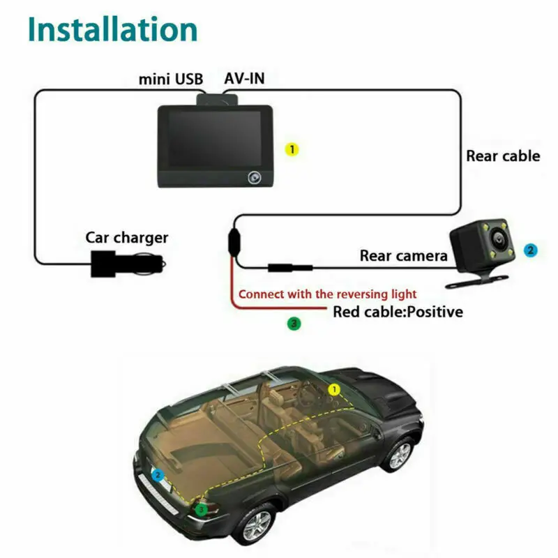 Камера xpx как подключить 4 ''hd 1080p 3 Объектива Автомобильный Видеорегистратор Камера Заднего Вида 170 