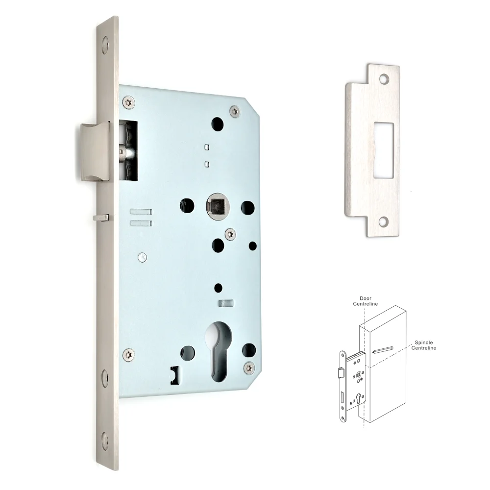 
65mm backset night latch lock 6572ZN for fire wooden doors with CE certification 