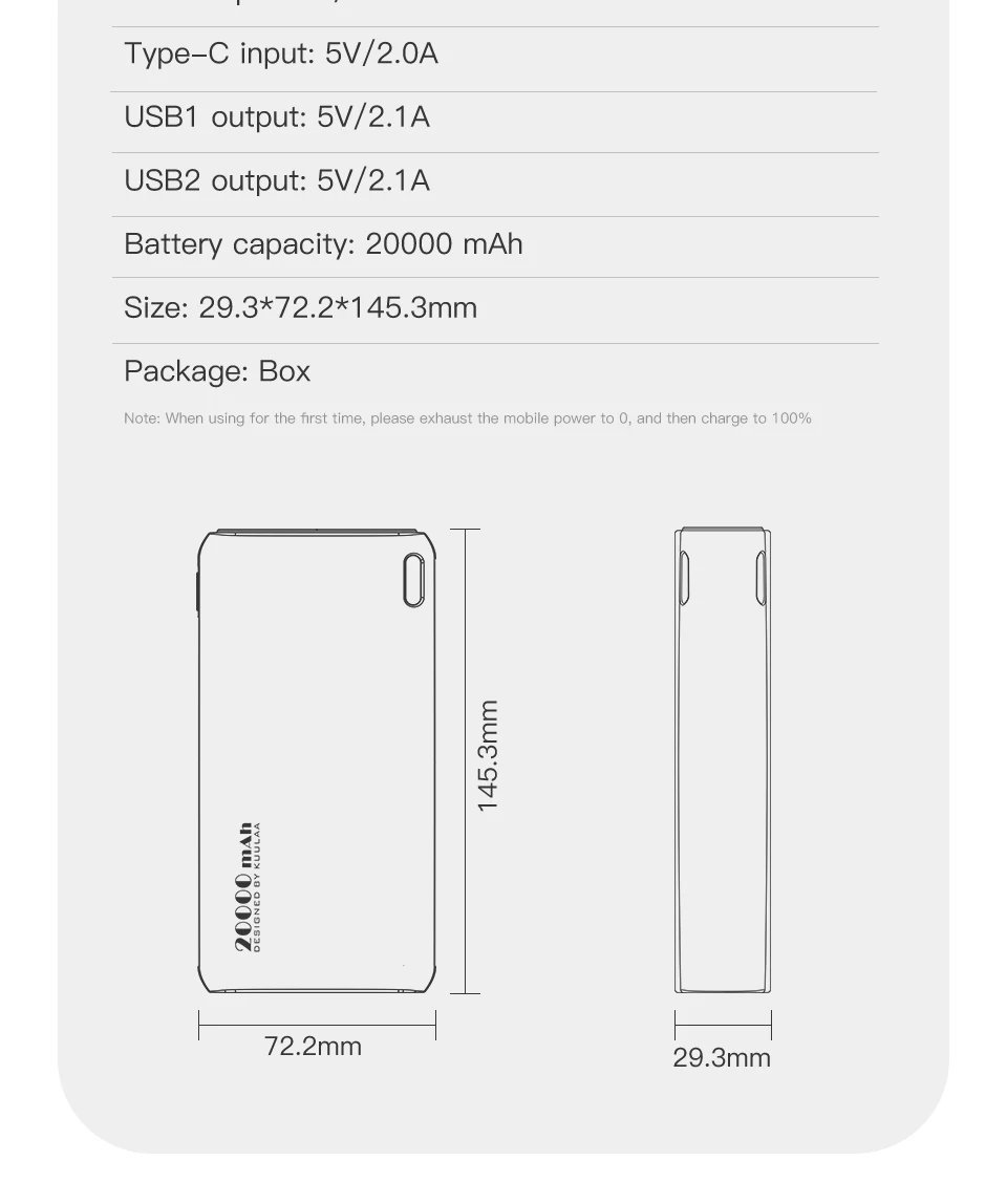 Kuulaa Best Powerbank 20000mah Mobile Charger Power Bank 20000 mah Fast Charging Power Banks 20000Mah - ANKUX.COM