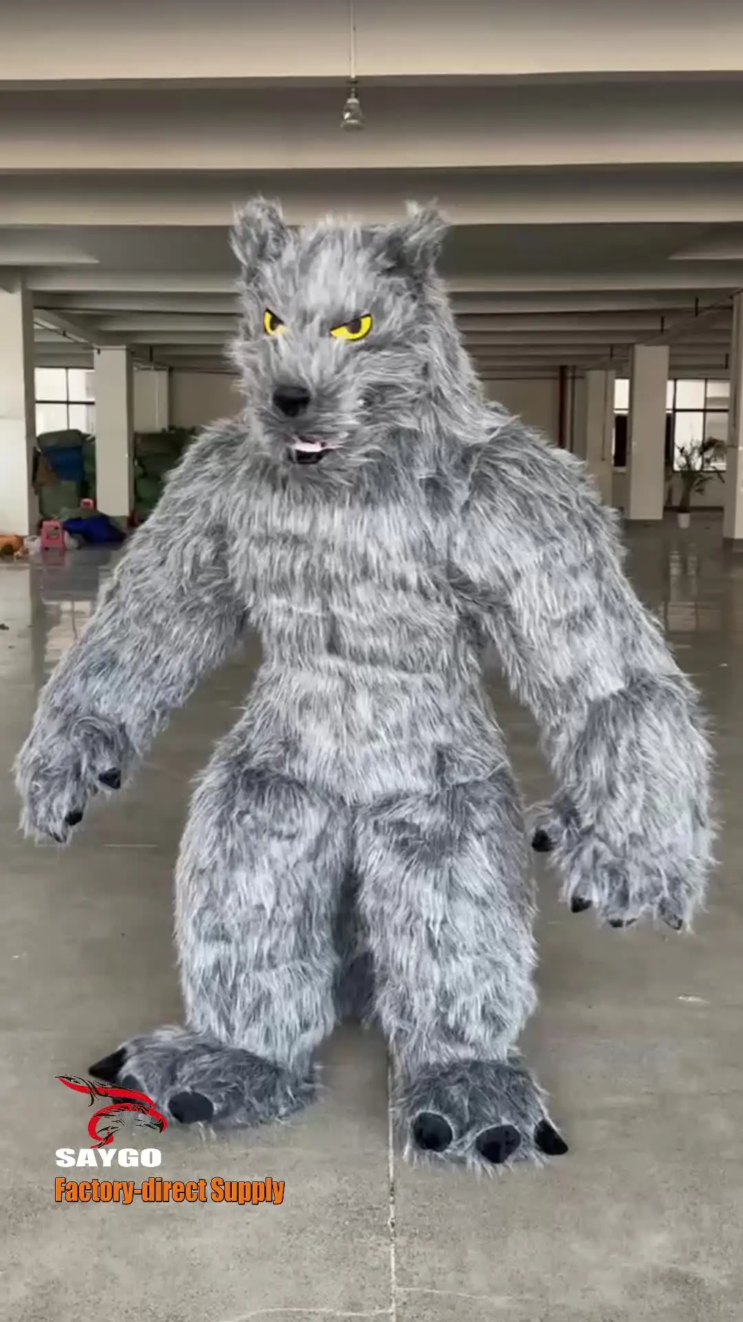 Sharp Teeth Wild Wolf Furry Mascot Costume - 2m Inflatable