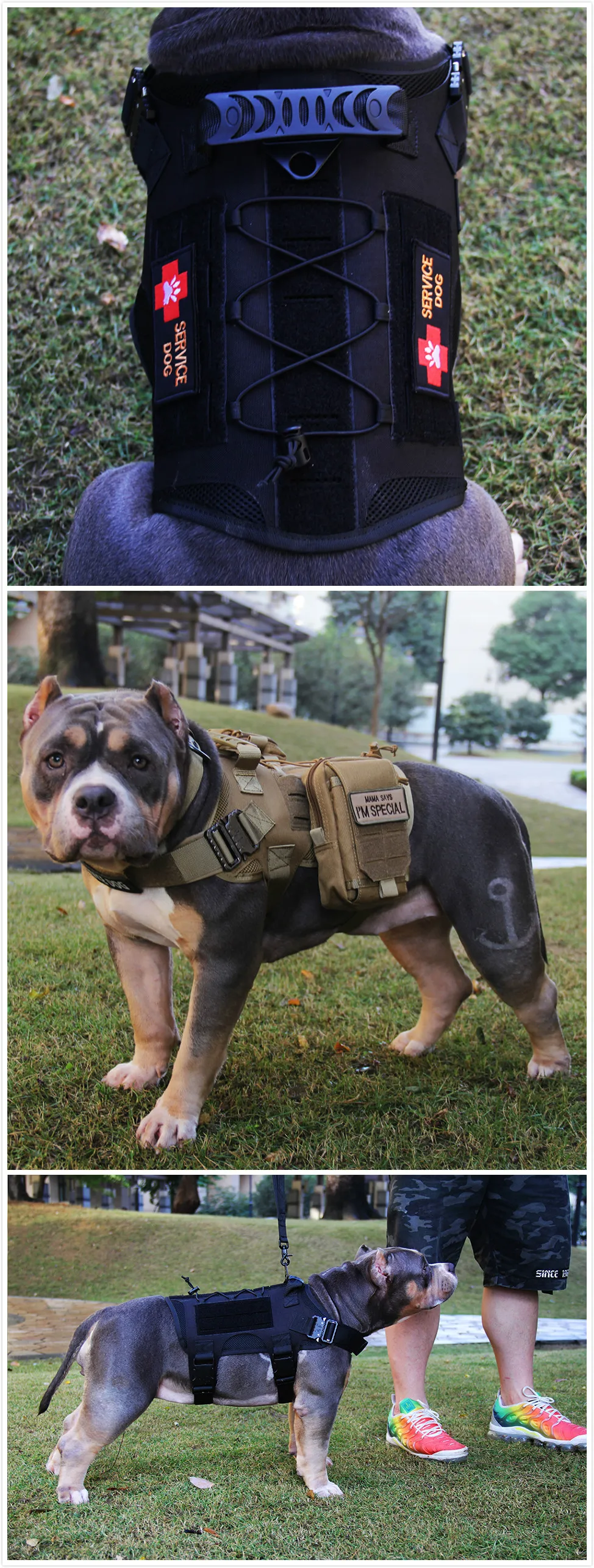 k9 工作犬安全背心可調戰術軍事大型寵物狗訓練服務安全帶