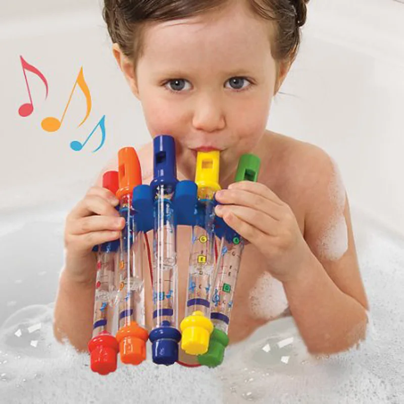 5pcs Baby Kids Water Flutes Bath Toys Fun Bath Tub Musical Developmental Toy 