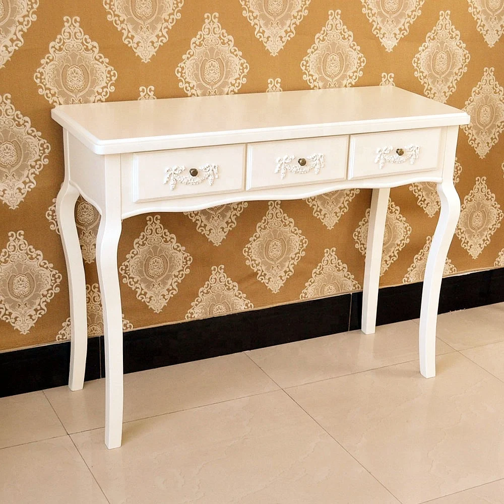 Living Room Hallway 3 Drawers White Vintage Legs Console Table Buy Antique Console Table 3 Drawers Computer Table Hallway Furniture Product On