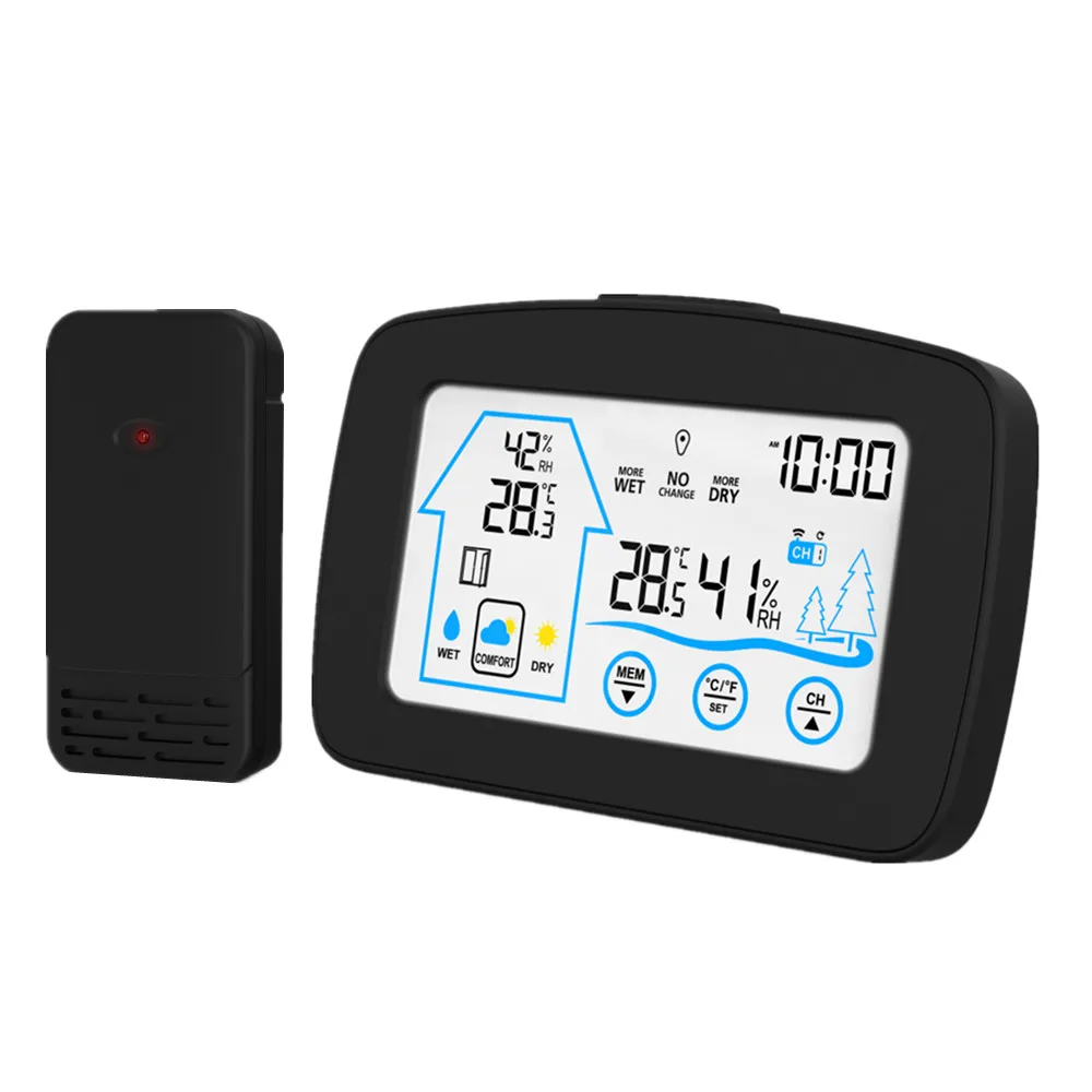 Khcl148 Lcd Digital Clock Indoor Outdoor Temperature Color Weather