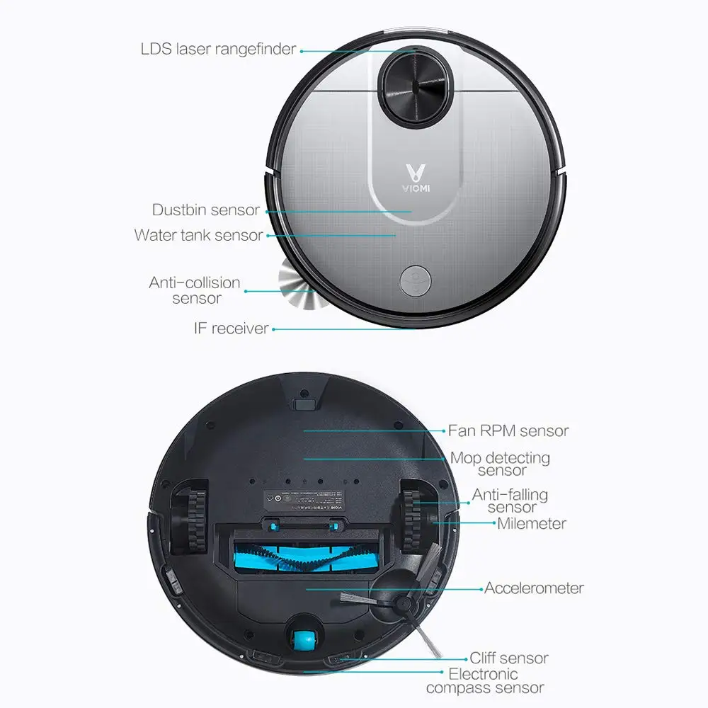 Global Version Xiaomi Viomi Robot Vacuum Cleaner V2 Pro Xiaomi Viomi V2