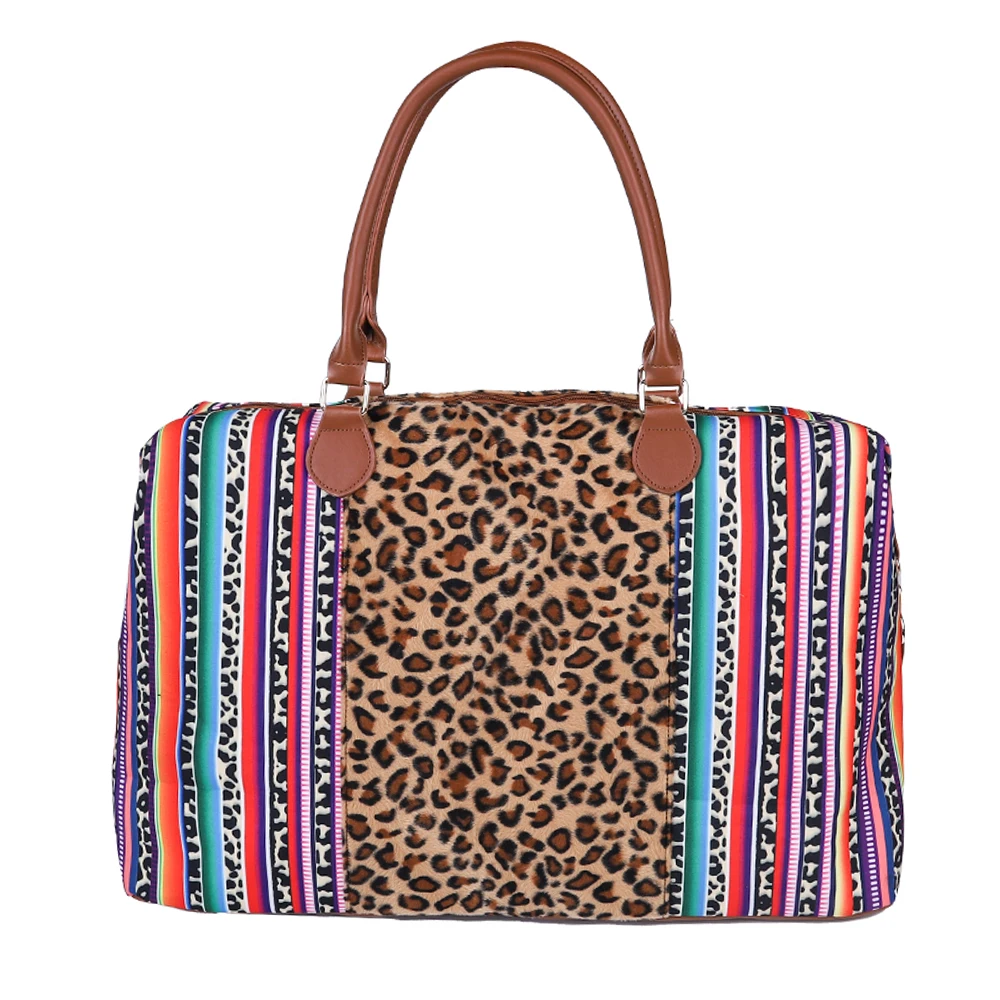 

Wholesale Serape Leopard Lady Large Capacity Weekender Duffle Bag Girls Travel Shoulder Tote Bag Overnight Bag For Women, Serape&leopard,leopard,rainbow,sunflower,etc.