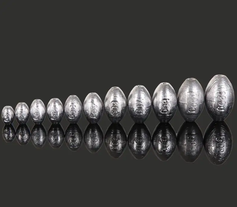 橄榄形盐水鲈鱼钓鱼沉头铅块