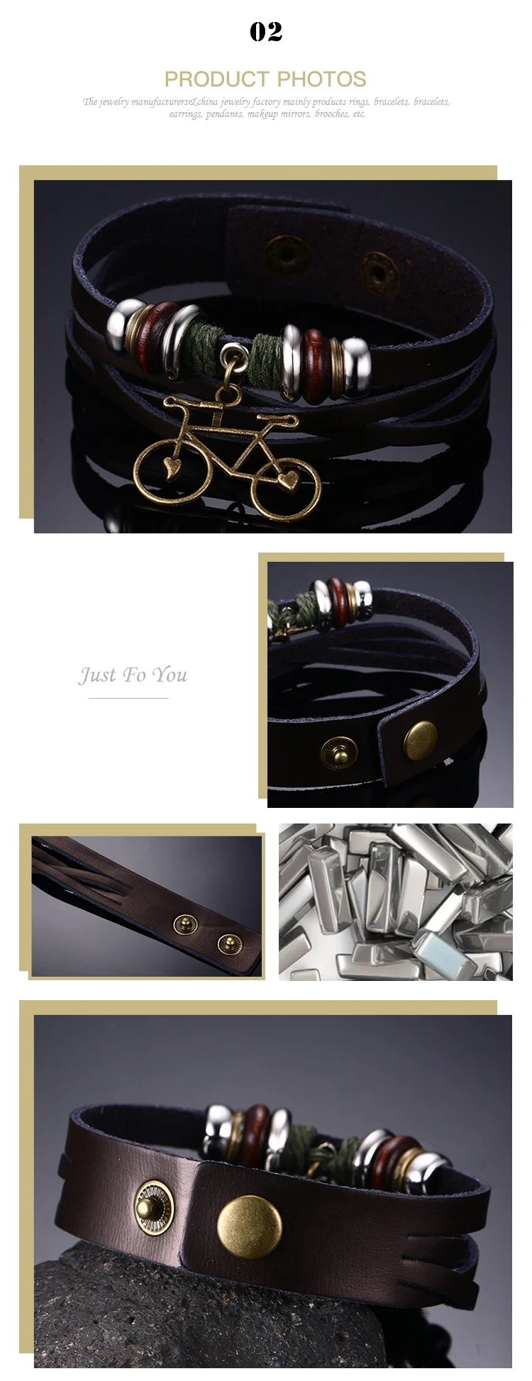 New Product Alloy bicycle Weave bracelet Ethnic style vintage leather bracelet BL-181