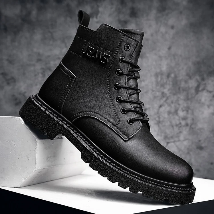 Black Leather Men Boots, Men Boots Casual, Men Boots Military, Men hot Boots Work