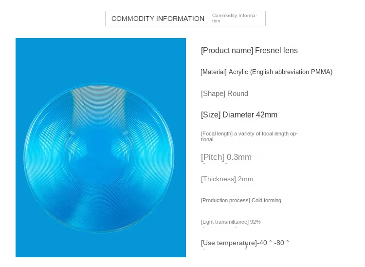 42mm Fresnel Lens Optical Thread Series US-UK Brand MYlens-D42 Model No ...
