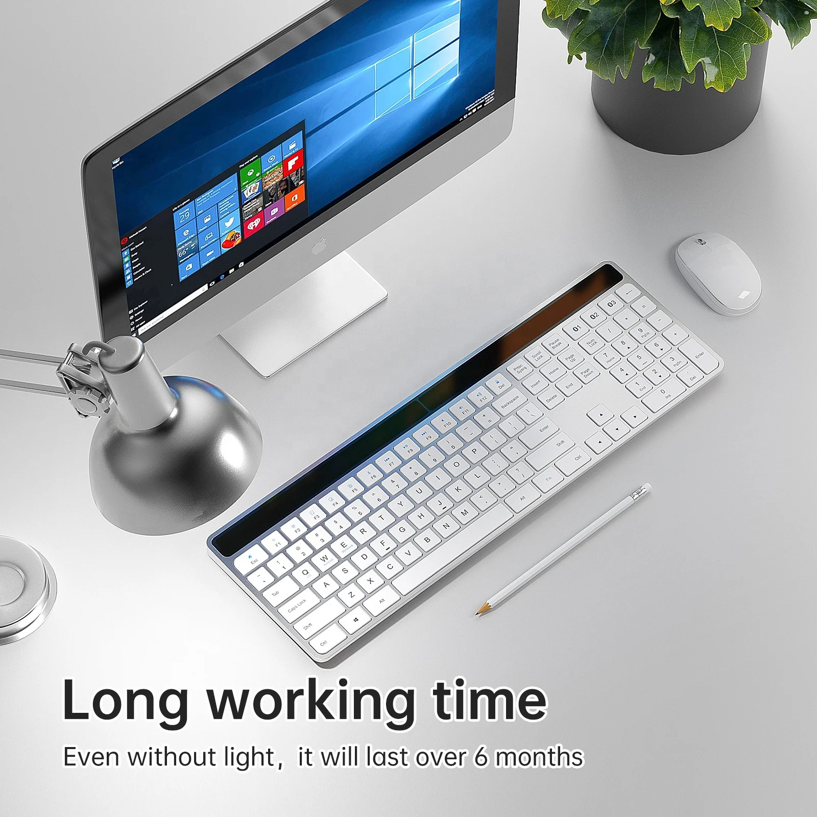 Aluminum Rechargeable Wireless Solar Ultra Thin Slim Keyboard for ...
