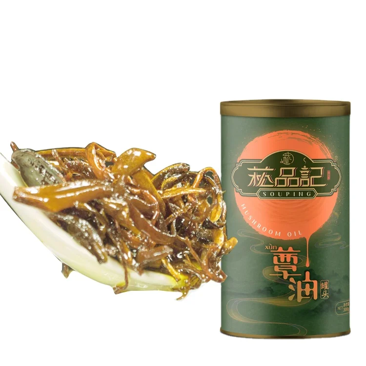 
ISO & HACCP CERTIFIED COOKING MUSHROOM OIL WITH MUSHROOM PIECE & CANOLA OIL TIN CANNED PACKAGE 