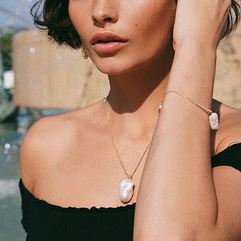 Large Baroque Pearl Necklaces For Women 