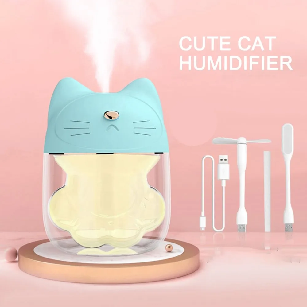 Cute Pet Threeinone Cat Claw Humidifier Portable Moisturizing Mini Usb Night Light