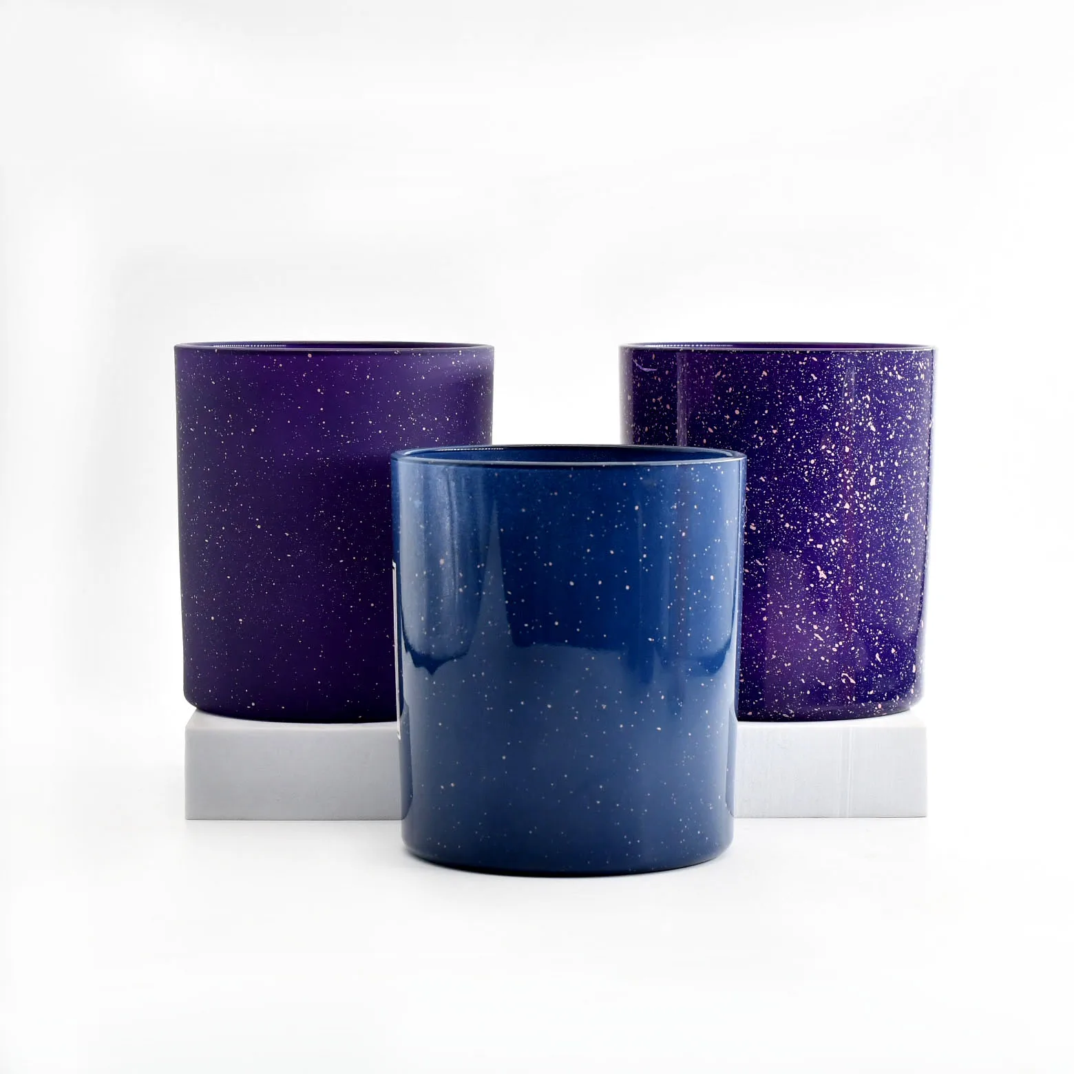 Wholesale Painted Glass Candle Vessel Custom Opaque Color Glass Candle