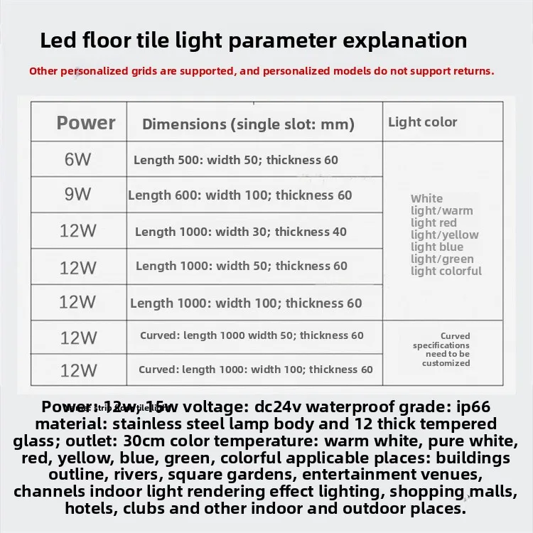product diy rgb led light floor tiles 1 meter white warm rectangular linear strip lamp waterproof 24v led dance stage landscape ip67-19