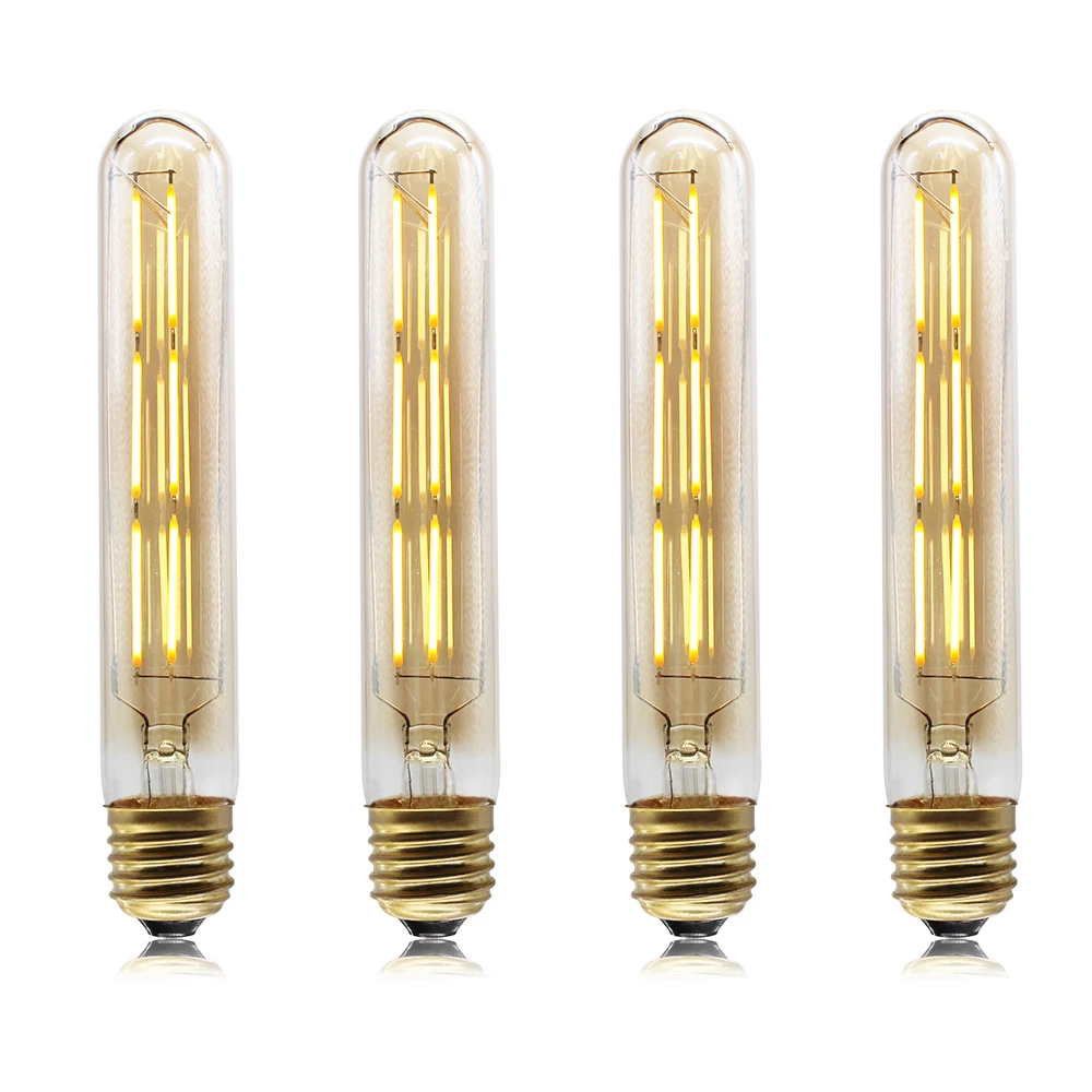 Wholesale Dimmable No Flicker Amber Glass E26 Base T9 Tube LED Filament Tube Bulb   Edison Antique Style bulb