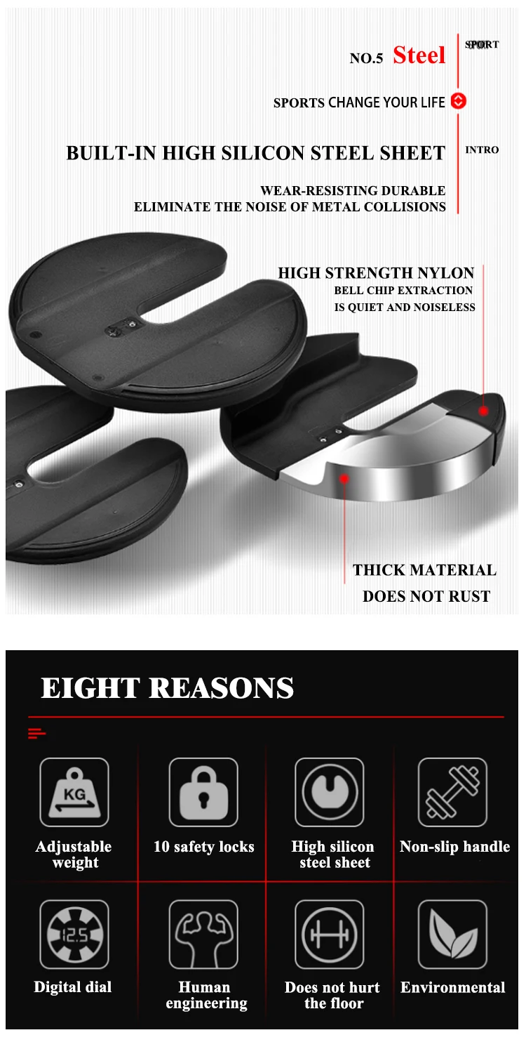 Wholesale competitive price adjustable dumbbell set for bodybuilding sports equipment