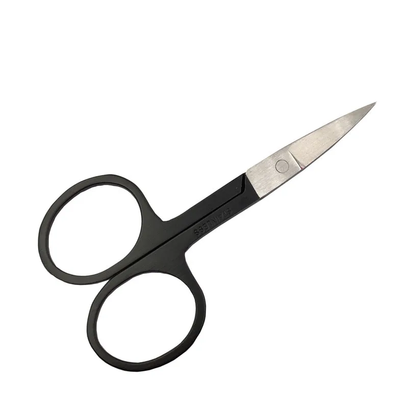 
Hot selling eyebrow trimming scissors black stainless steel spray paint scissors eyebrow cutting scissors 
