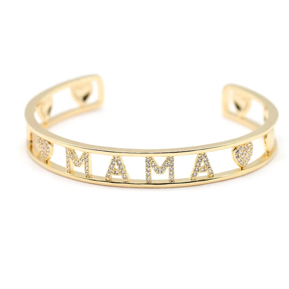 

Luxury Accessory AAA Zirconia Gold Mama Bangles For Jewelry Women