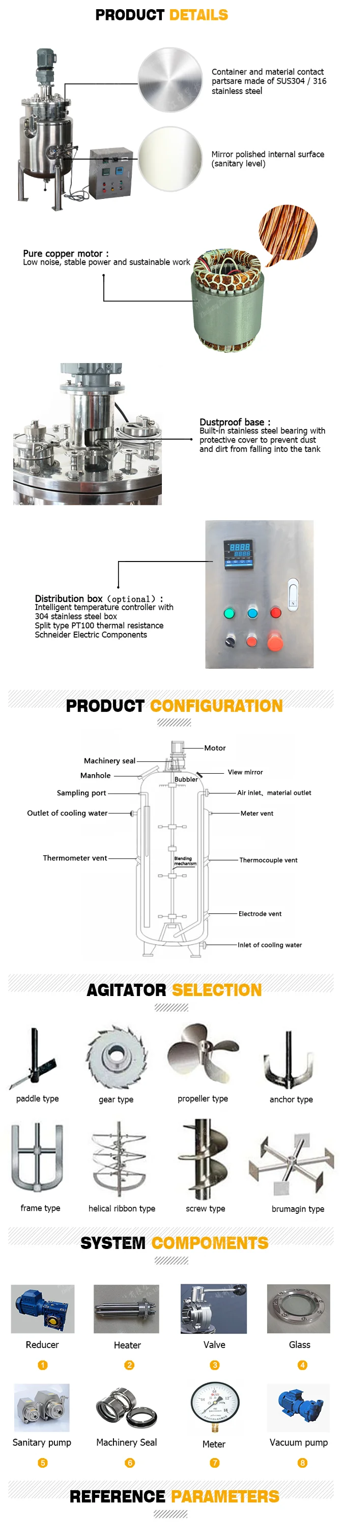 stainless steel 316L 50L~300L Fermentation tank with Precise temperature control for cultivate lab use microorganism