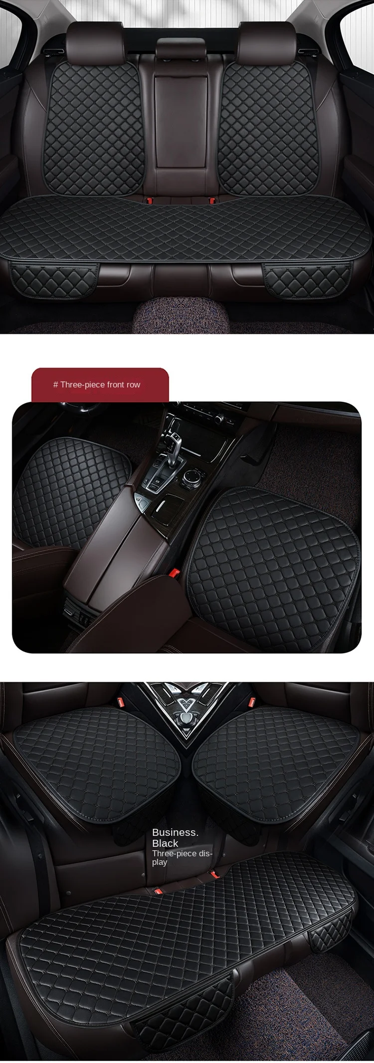 Cross-Border Amazon Leather Embroidered Non-Slip Single-Piece Seat Cushion Four Seasons Universal Tie-Free Four-piece Cushion details