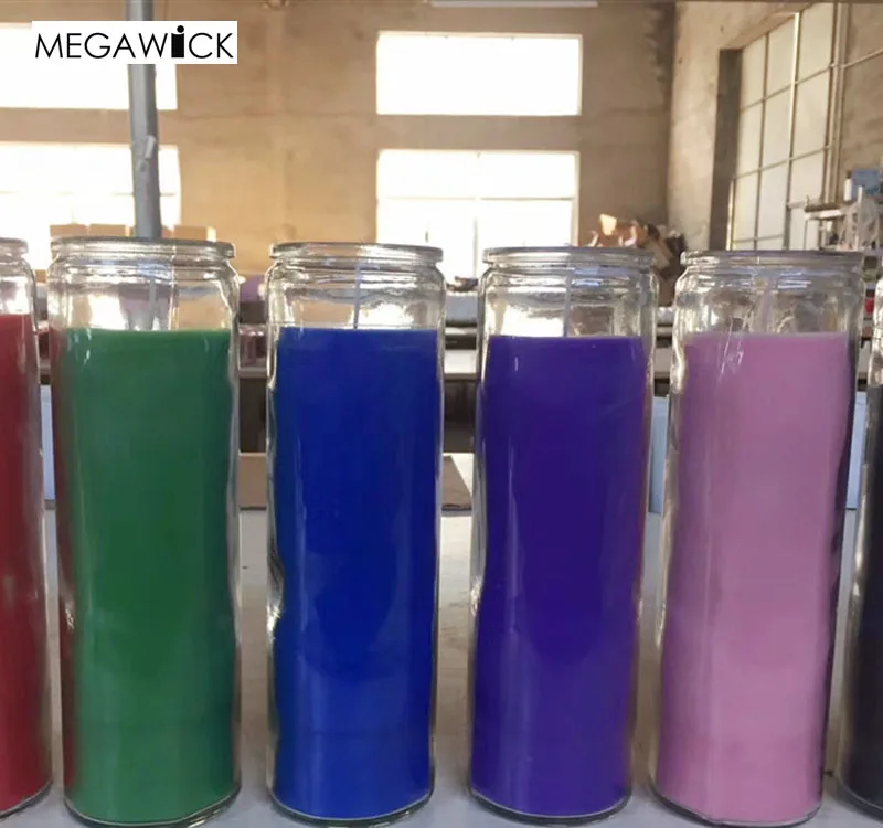 Factory Pillar Glass Jar For Longer Burning 7 Day Candle 6.2*21cm,8