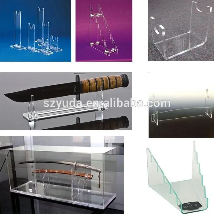 Clear Acrylic Knife Display Stand Big Acrylic Knives Display Case Clear Pmma Knives Display Box